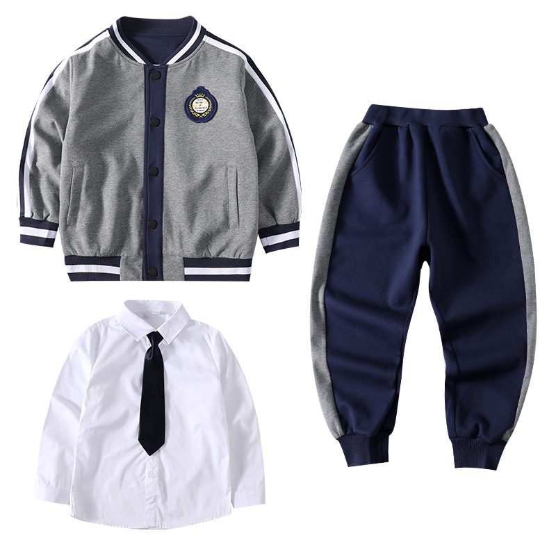 幼儿园园服春秋款棒球服三件套装小学生校服班服运动服英伦风定制