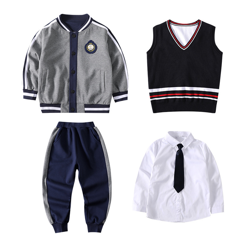 幼儿园园服春秋款棒球服三件套装小学生校服班服运动服英伦风定制