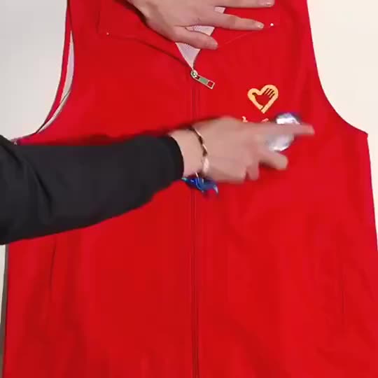志愿者马甲批发红马甲背心超市工作服广告衫印logo义工定制