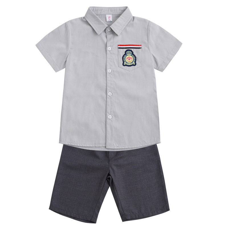 小学生短袖夏装南宁校服定制厂家套装中学生幼儿园毕业服
